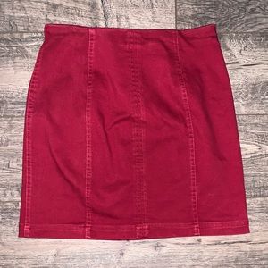 Altar’d State Maroon&Paneled Body Con Mini Skirt